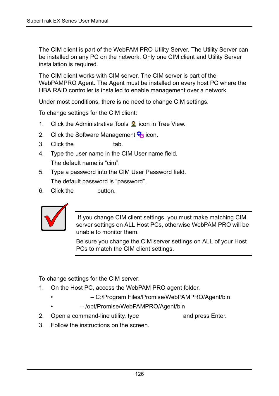 Changing cim client settings, Changing cim server settings | Promise Technology Network Device EX8654 User Manual | Page 140 / 318