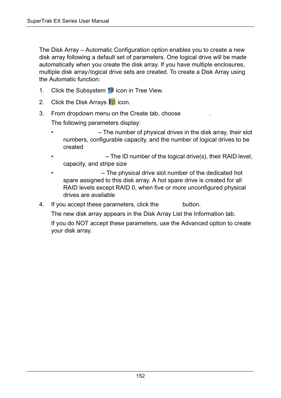 Creating a disk array - automatic configuration, Creating a disk array – automatic configuration | Promise Technology Network Device EX8654 User Manual | Page 166 / 318