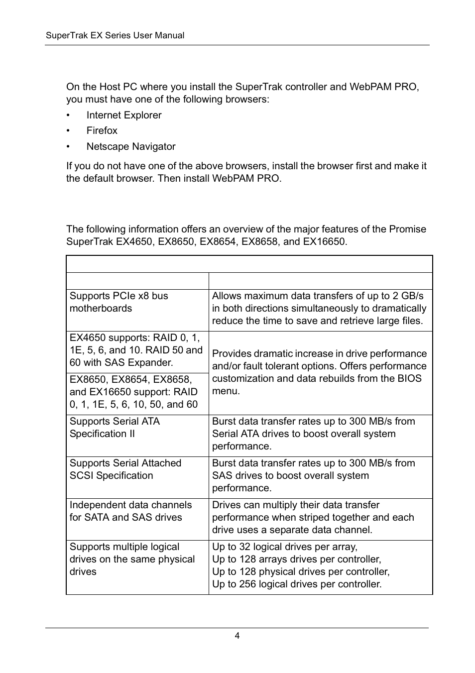 Browser support, Key features and benefits, Browser support key features and benefits | Promise Technology Network Device EX8654 User Manual | Page 18 / 318
