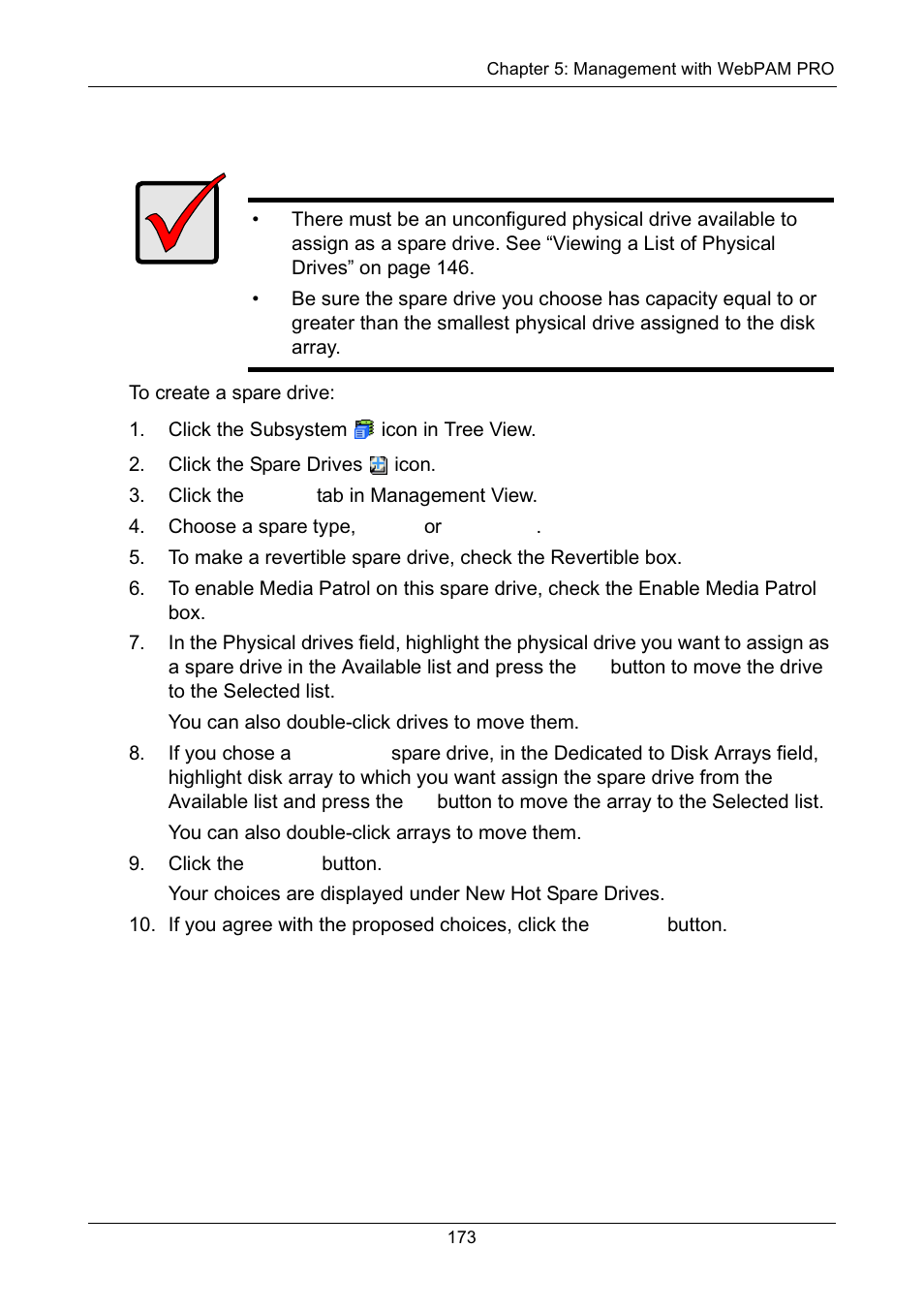 Creating a spare drive | Promise Technology Network Device EX8654 User Manual | Page 187 / 318