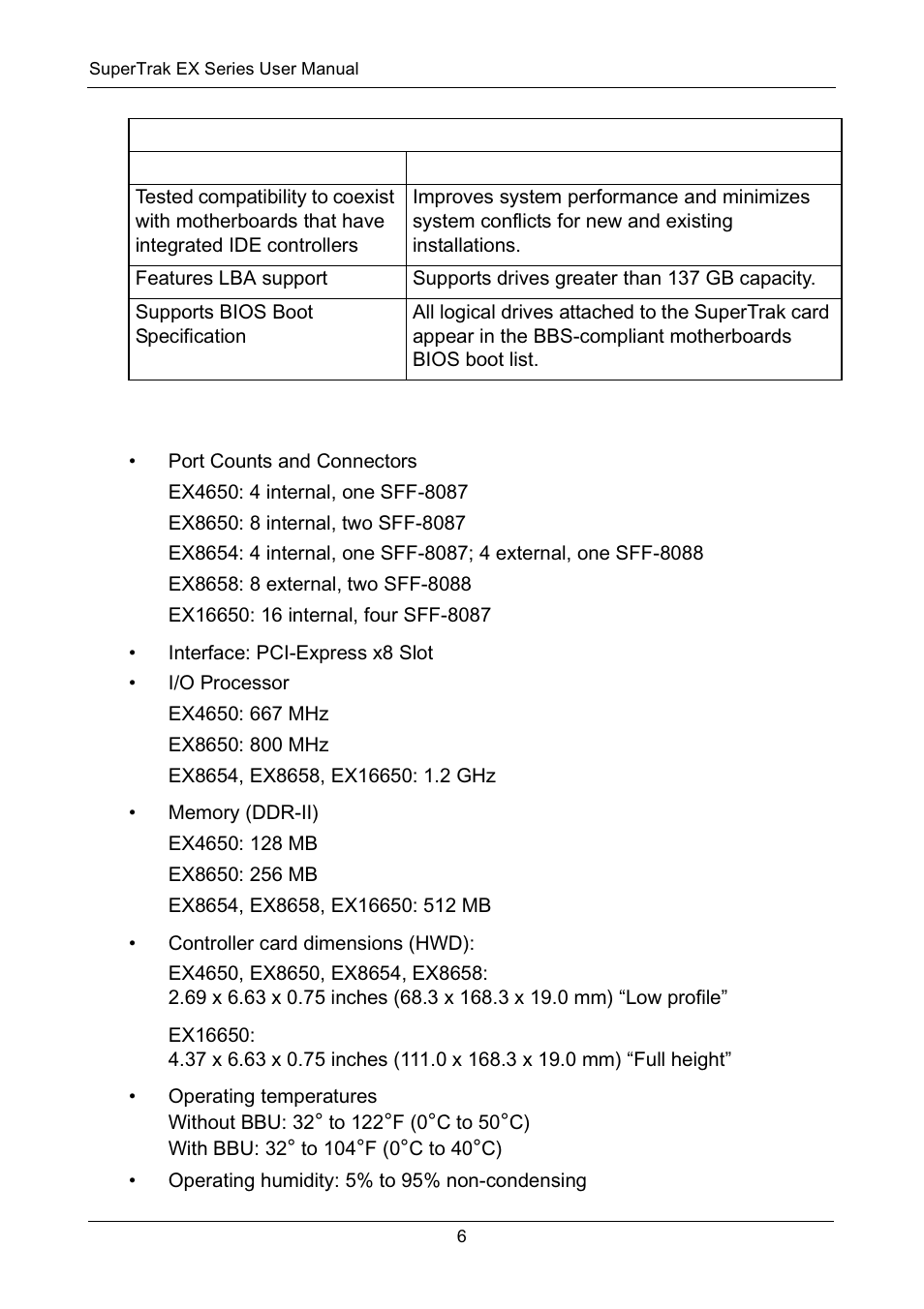 Specifications | Promise Technology Network Device EX8654 User Manual | Page 20 / 318