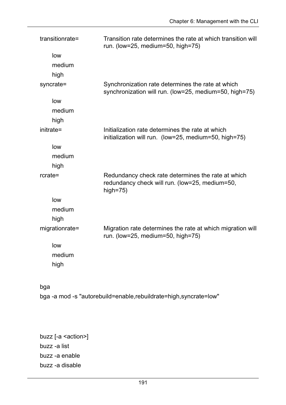 Examples, Buzz, Usage | Promise Technology Network Device EX8654 User Manual | Page 205 / 318
