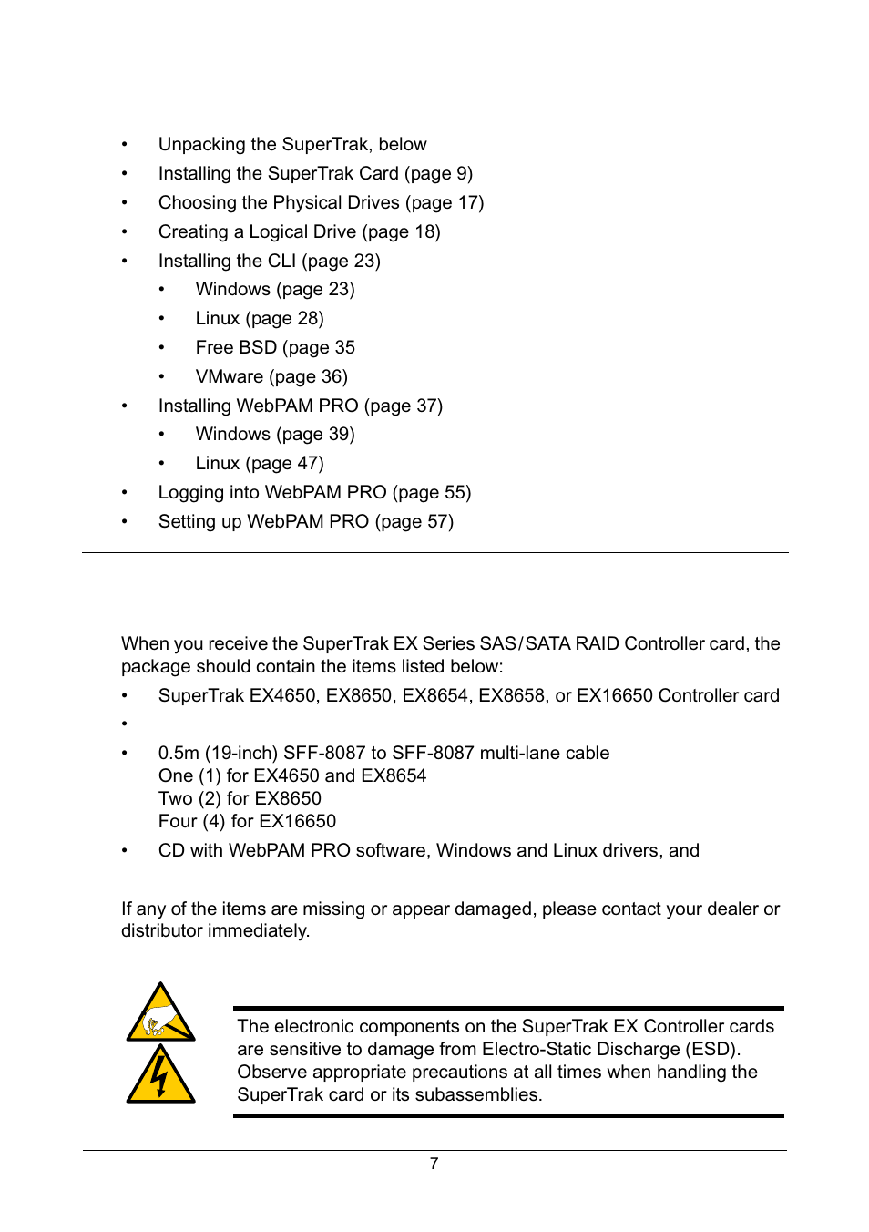 Chapter 2: installation, Unpacking the supertrak card | Promise Technology Network Device EX8654 User Manual | Page 21 / 318