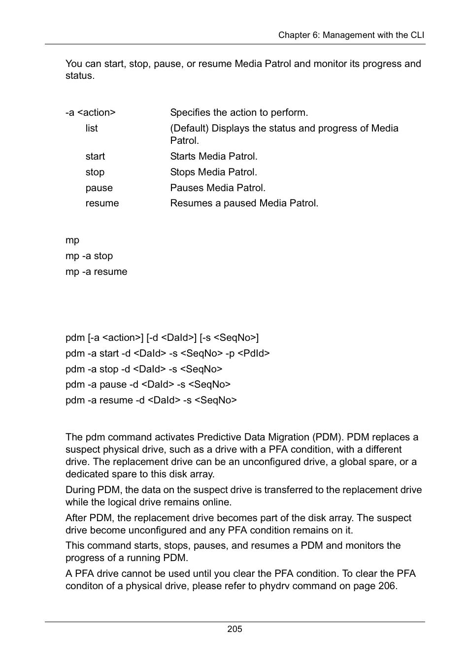 Options, Examples, Usage | Summary | Promise Technology Network Device EX8654 User Manual | Page 219 / 318