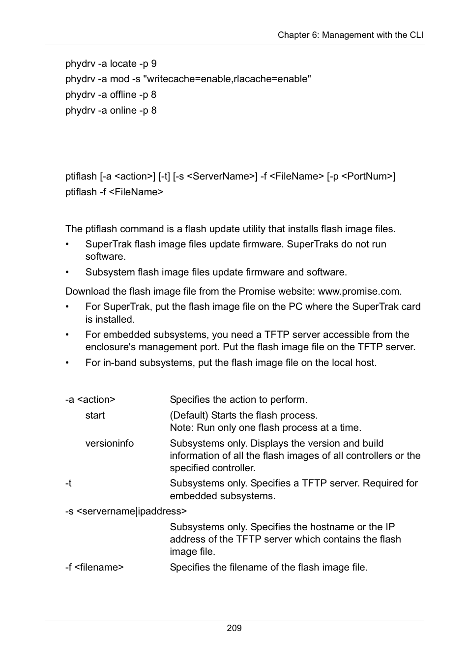Ptiflash, Usage, Summary | Options | Promise Technology Network Device EX8654 User Manual | Page 223 / 318