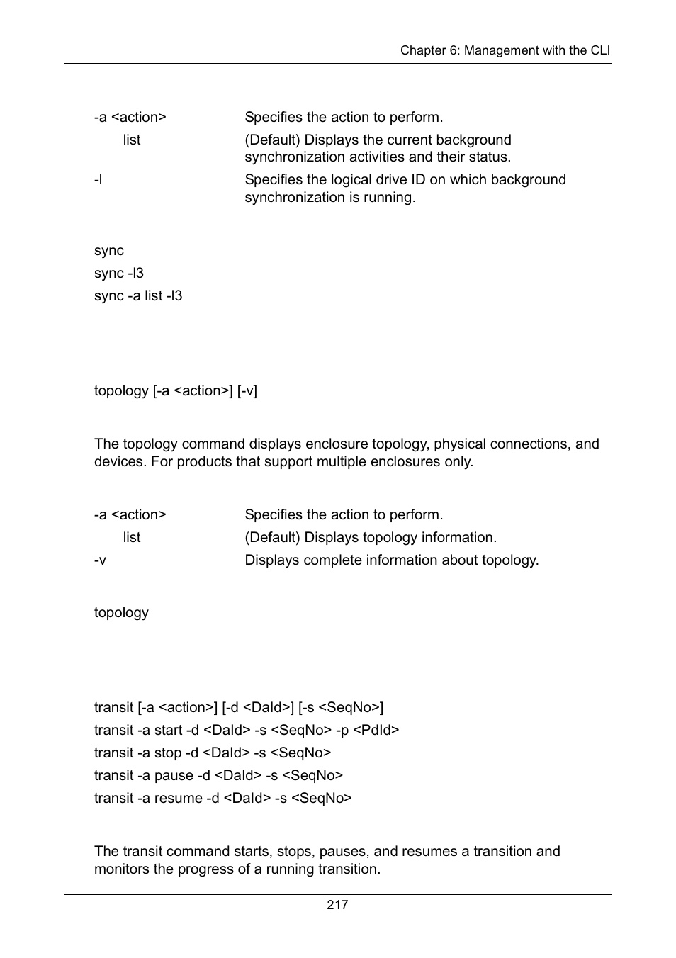 Options, Examples, Topology | Usage, Summary, Transit | Promise Technology Network Device EX8654 User Manual | Page 231 / 318