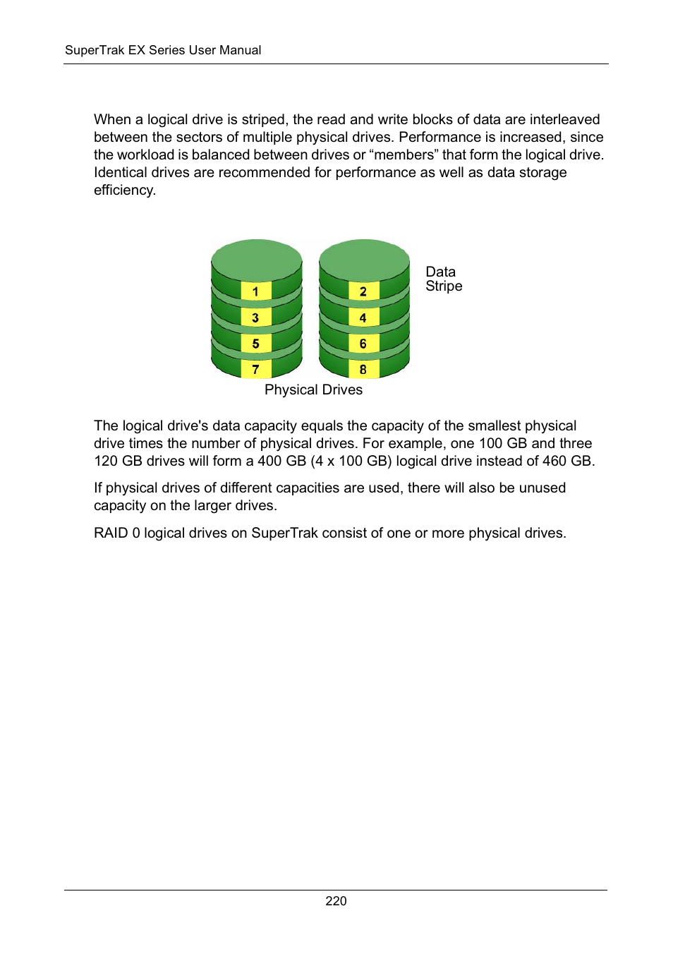 Raid 0 - stripe, Raid 0 – stripe | Promise Technology Network Device EX8654 User Manual | Page 234 / 318