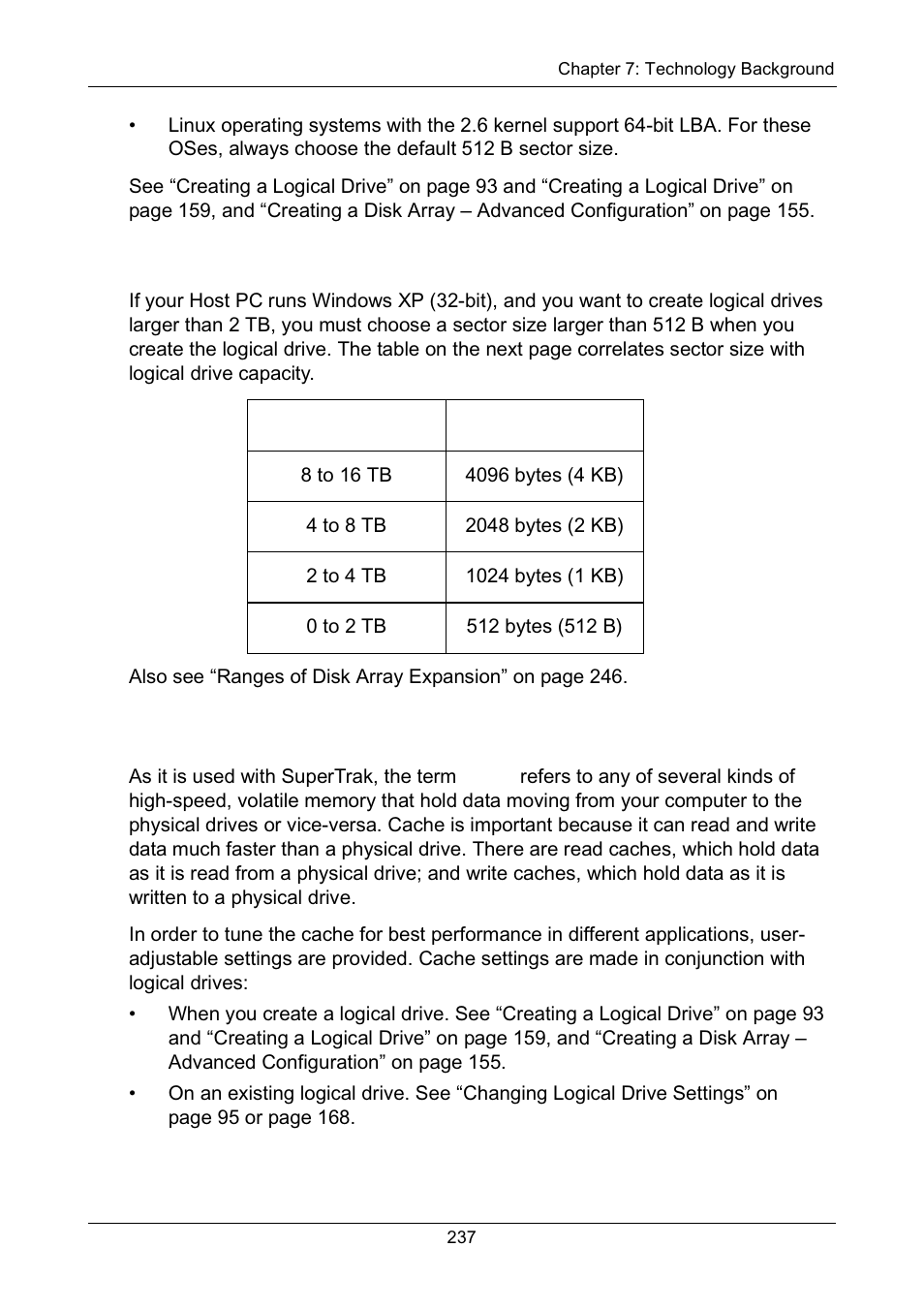 2 tb limitation, Choosing cache policy | Promise Technology Network Device EX8654 User Manual | Page 251 / 318
