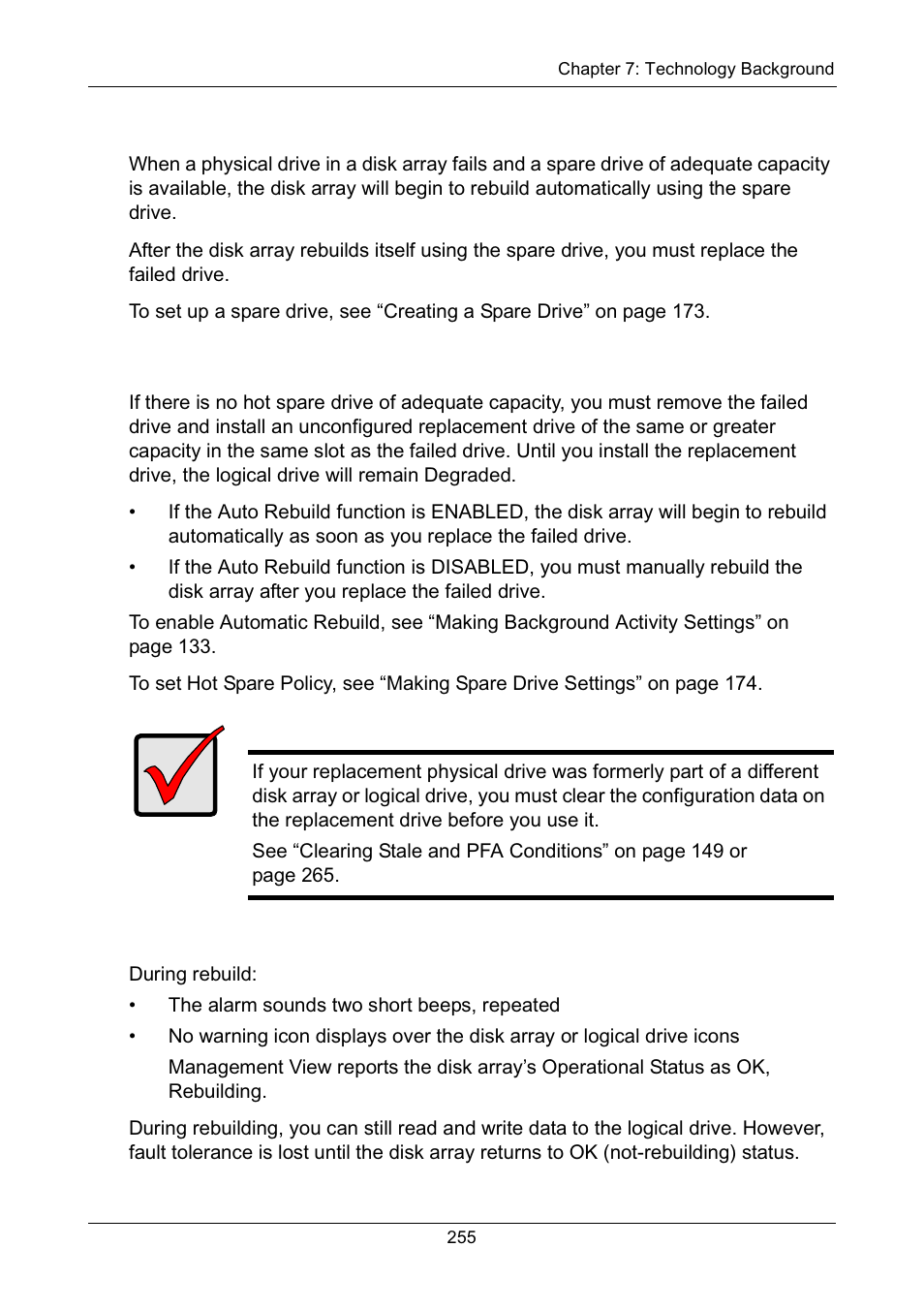 With a hot spare drive, Without a hot spare drive, Rebuild operation | Promise Technology Network Device EX8654 User Manual | Page 269 / 318