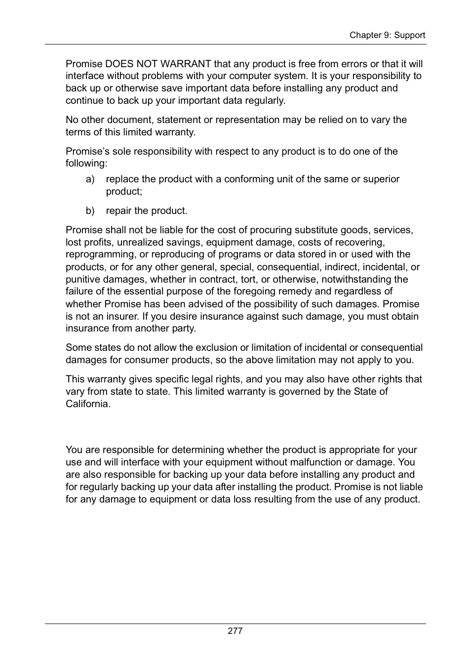 Your responsibilities | Promise Technology Network Device EX8654 User Manual | Page 291 / 318