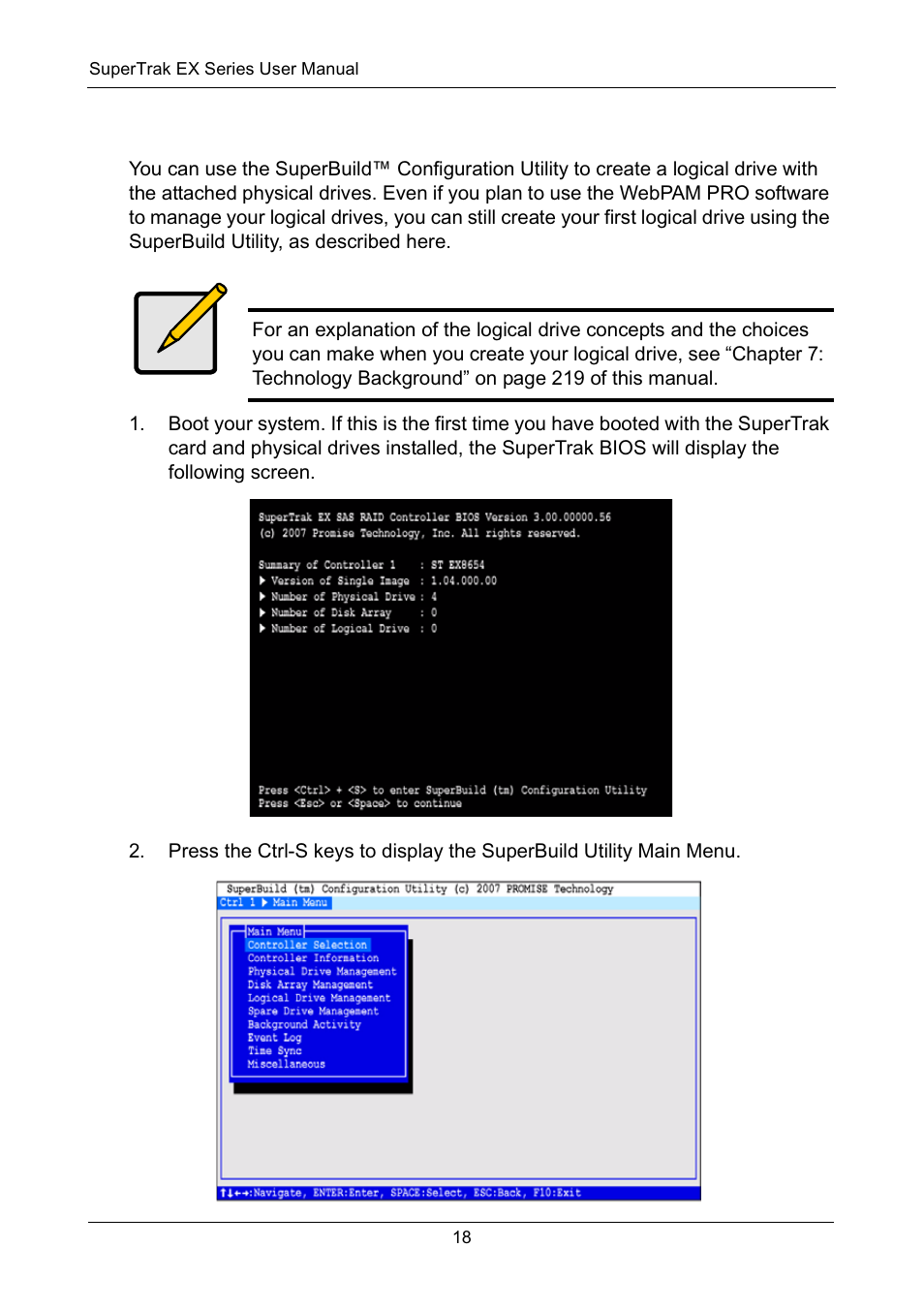 Creating a logical drive | Promise Technology Network Device EX8654 User Manual | Page 32 / 318