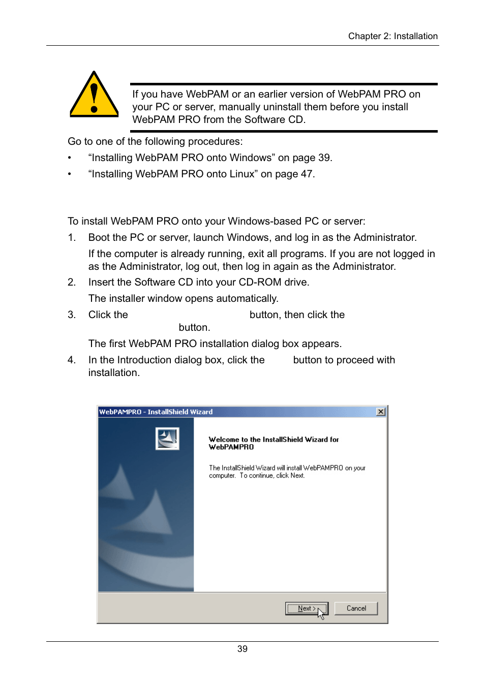 Installing webpam pro onto windows | Promise Technology Network Device EX8654 User Manual | Page 53 / 318