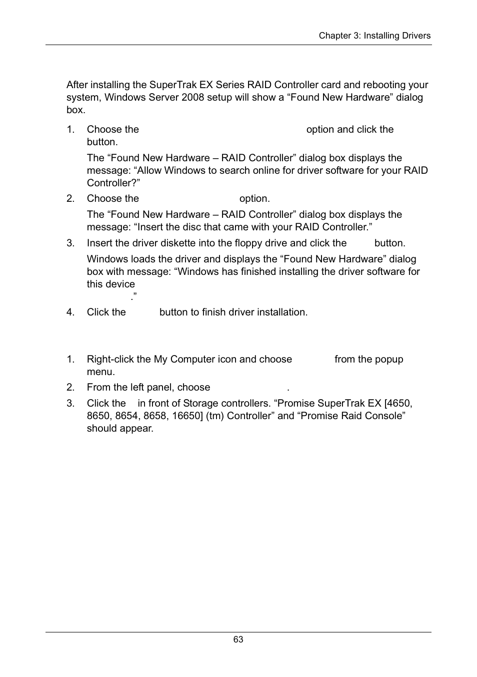 Existing system, Confirming driver installation, Existing system confirming driver installation | Promise Technology Network Device EX8654 User Manual | Page 77 / 318