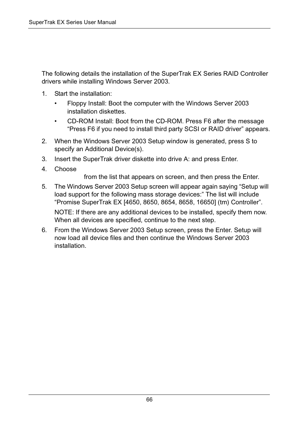 Windows server 2003, New os installation | Promise Technology Network Device EX8654 User Manual | Page 80 / 318