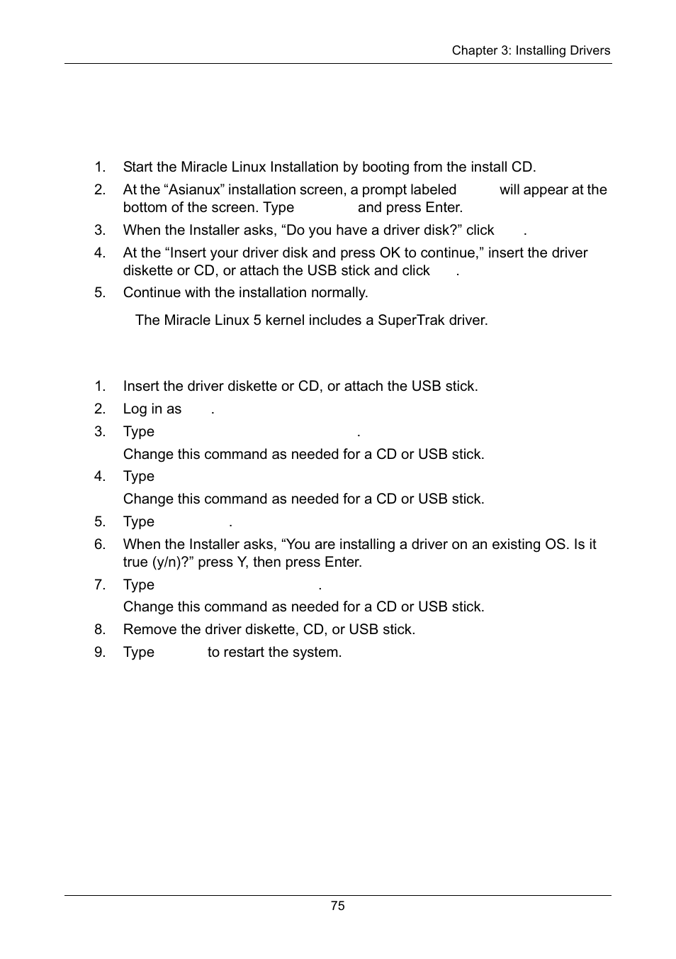 Miracle linux 4, New os installation, Existing system | New os installation existing system | Promise Technology Network Device EX8654 User Manual | Page 89 / 318