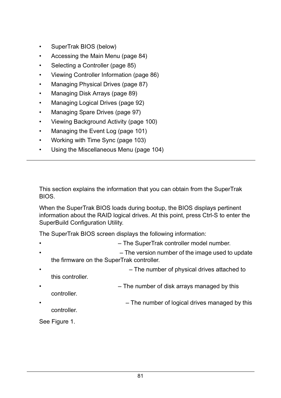Chapter 4: superbuild™ utility, Supertrak bios, Chapter 4: superbuild™ utility, cont | Promise Technology Network Device EX8654 User Manual | Page 95 / 318