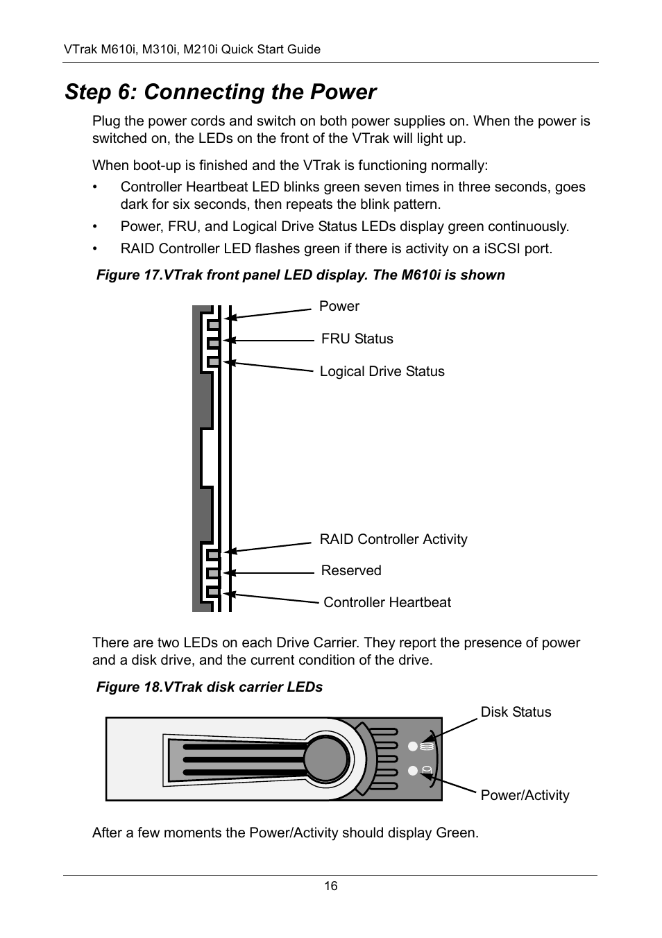 Step 6: connecting the power | Promise Technology VTrak copy VTM210 User Manual | Page 16 / 34