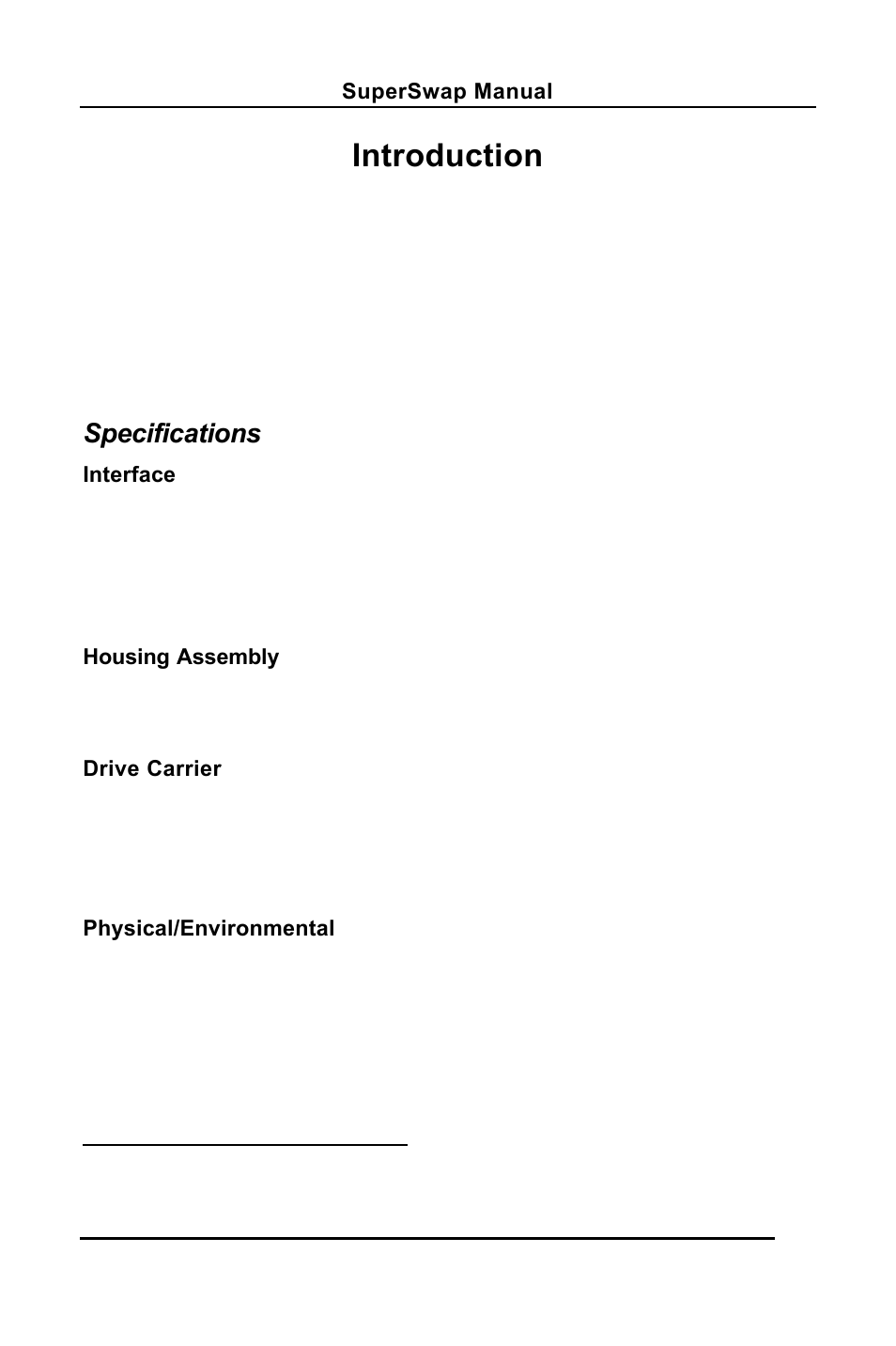 Introduction, Specifications | Promise Technology C6101SSWP000000-2 User Manual | Page 3 / 18