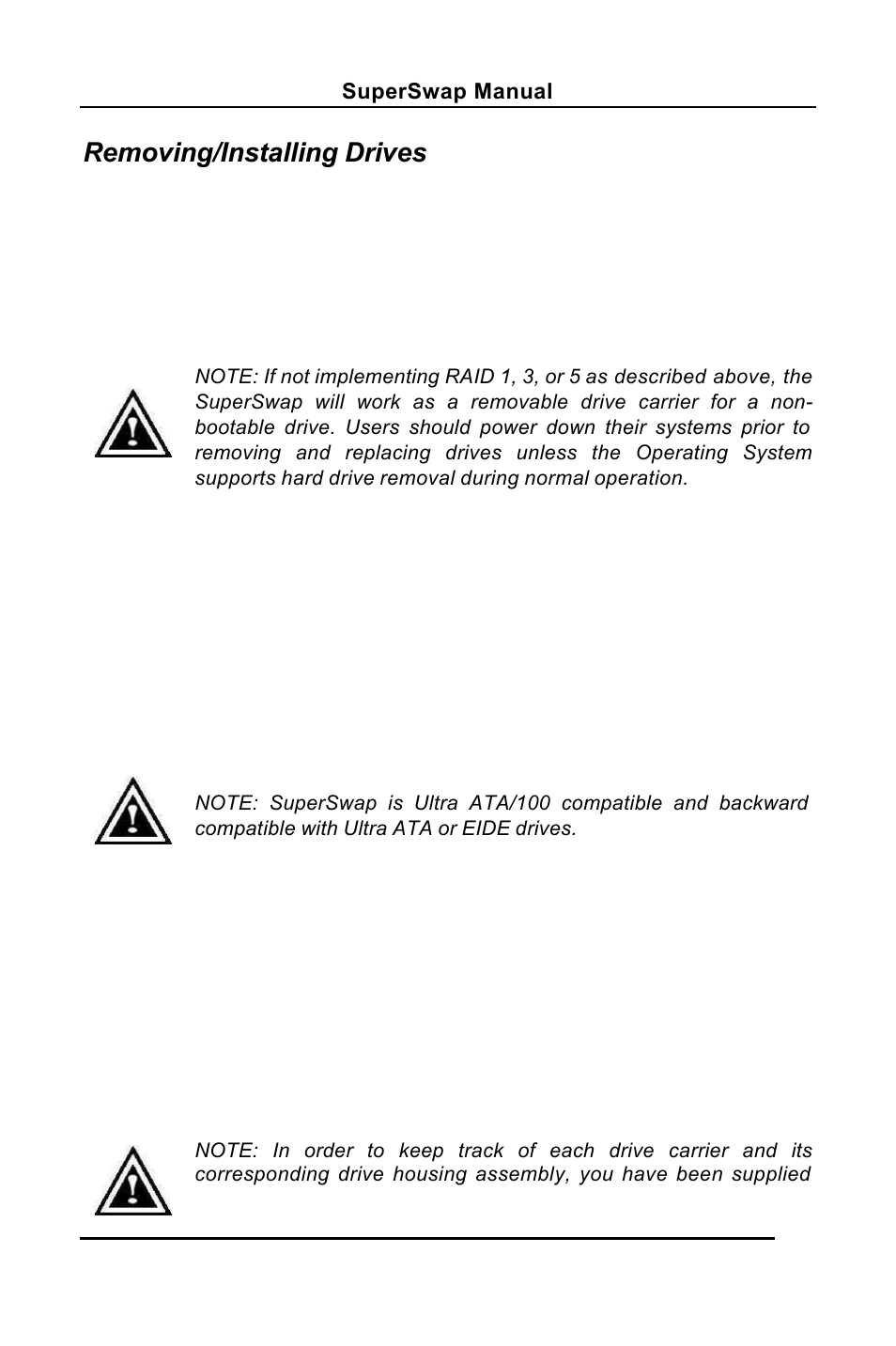 Removing/installing drives | Promise Technology C6101SSWP000000-2 User Manual | Page 9 / 18