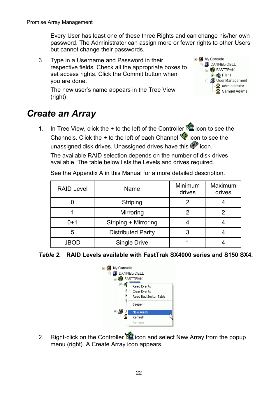 Create an array | Promise Technology FastTrak SX Series Version 4.4 User Manual | Page 26 / 102