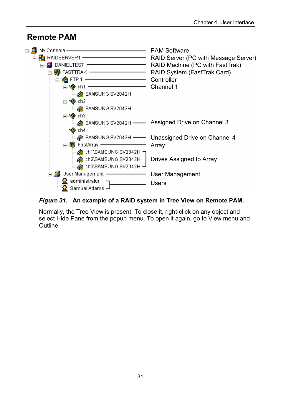 Remote pam | Promise Technology FastTrak SX Series Version 4.4 User Manual | Page 35 / 102