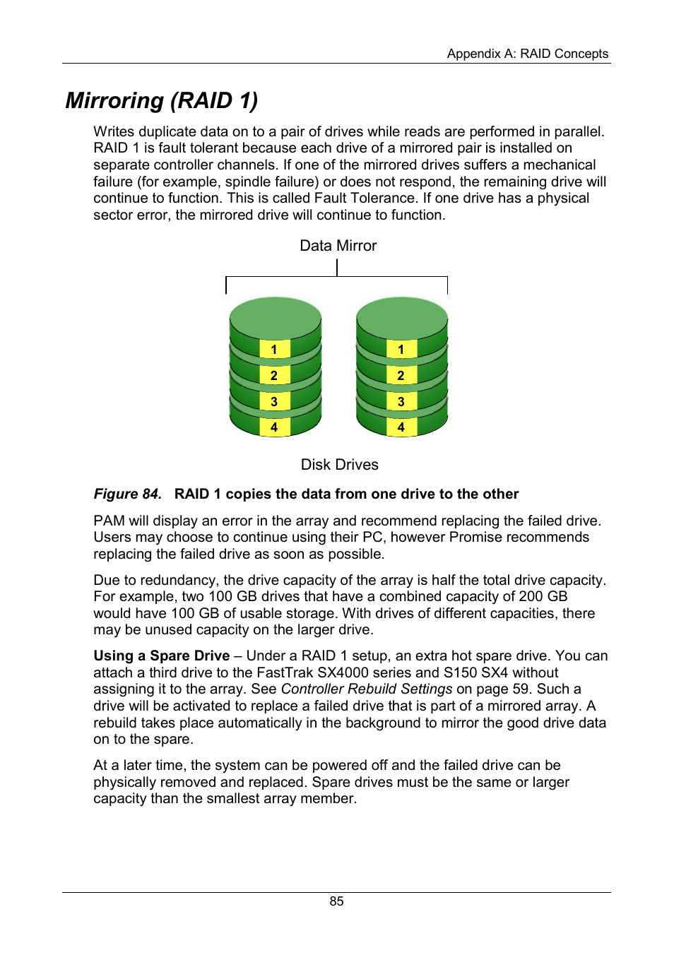 Mirroring (raid 1) | Promise Technology FastTrak SX Series Version 4.4 User Manual | Page 89 / 102