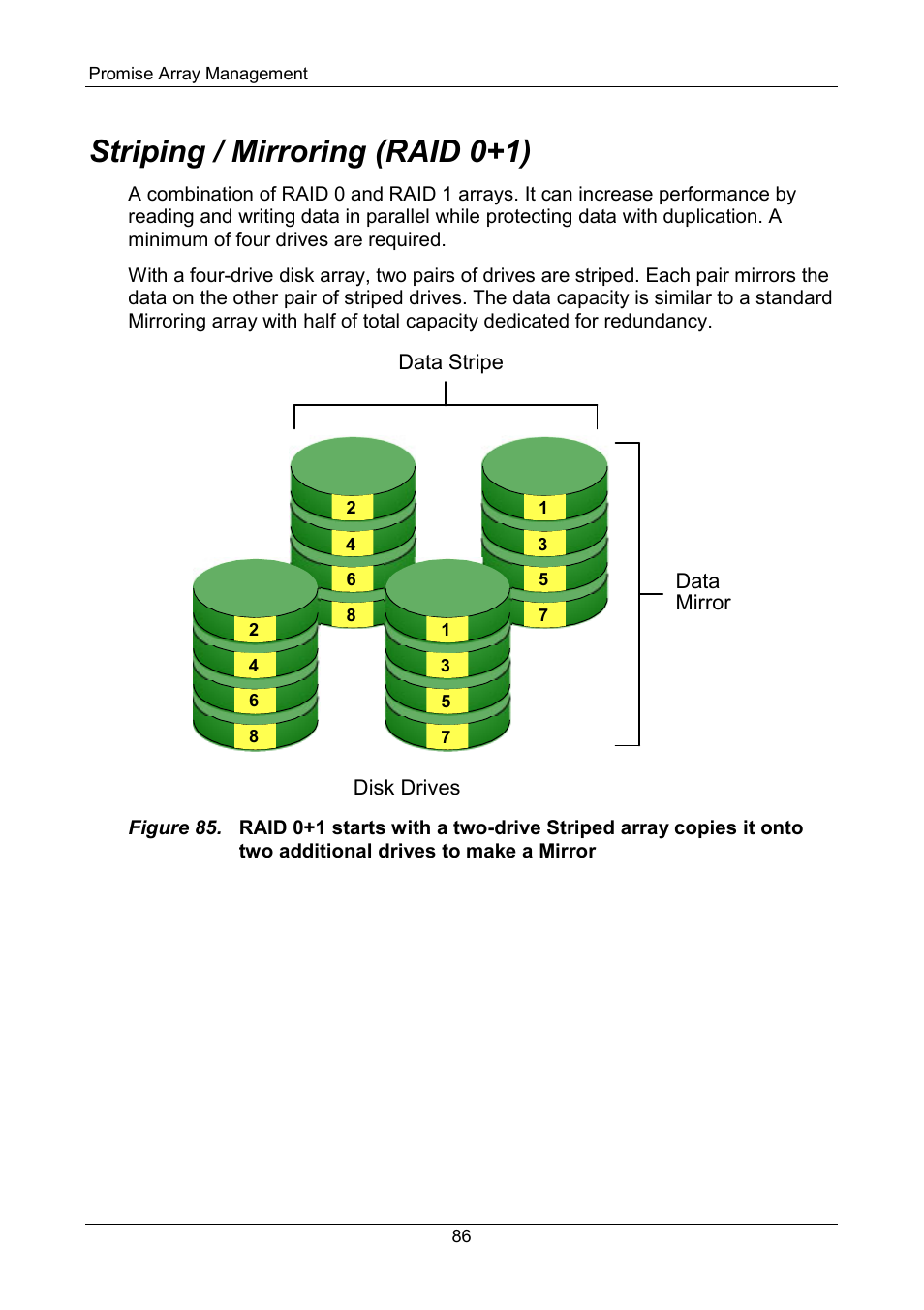 Striping / mirroring (raid 0+1) | Promise Technology FastTrak SX Series Version 4.4 User Manual | Page 90 / 102