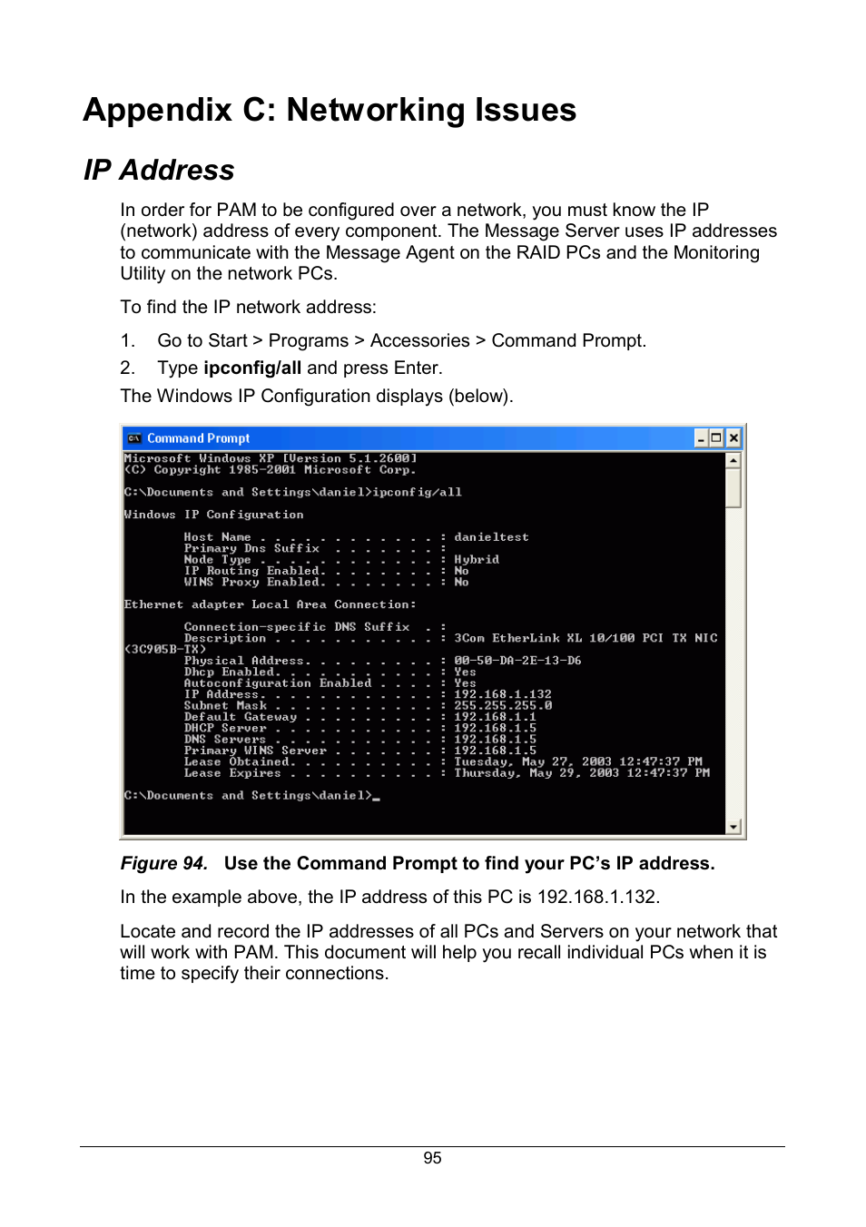 Appendix c: networking issues, Ip address | Promise Technology FastTrak SX Series Version 4.4 User Manual | Page 99 / 102