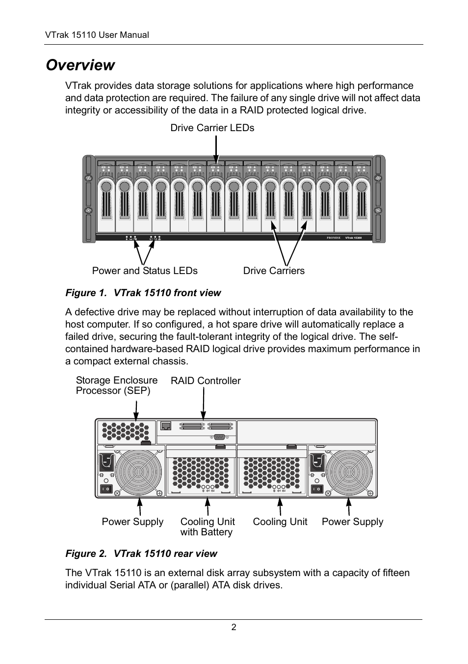 Overview | Promise Technology VTrak 15110 User Manual | Page 10 / 264