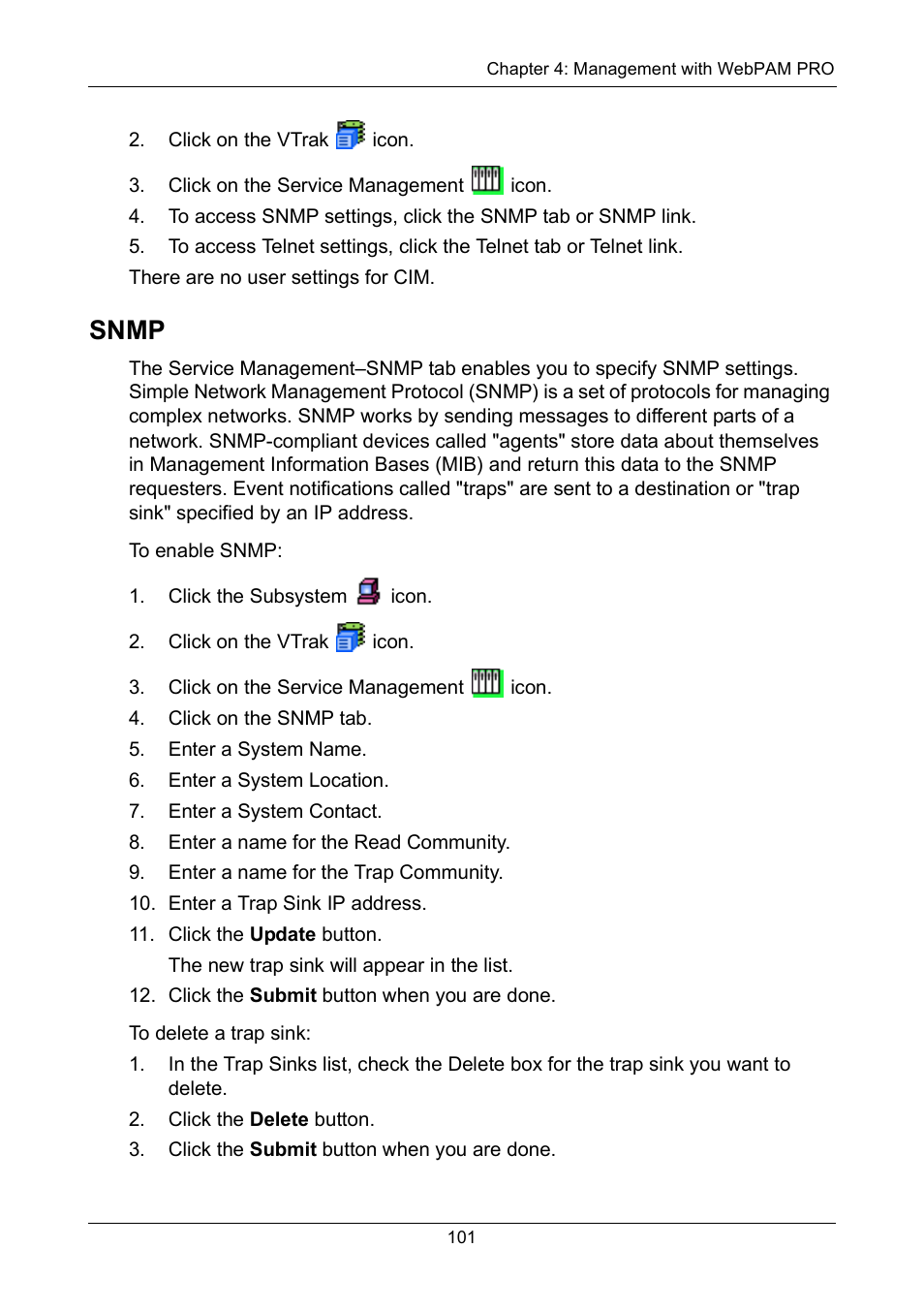 Snmp | Promise Technology VTrak 15110 User Manual | Page 109 / 264