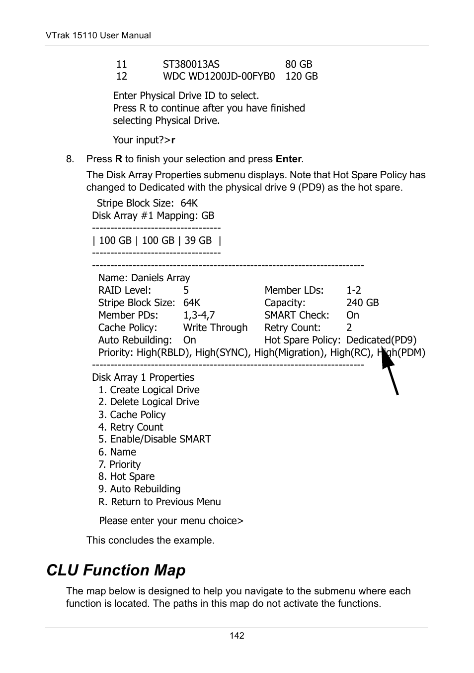 Clu function map | Promise Technology VTrak 15110 User Manual | Page 150 / 264