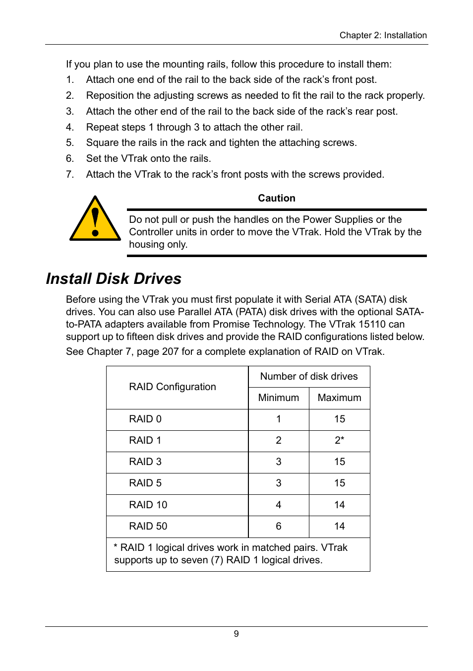 Install disk drives | Promise Technology VTrak 15110 User Manual | Page 17 / 264