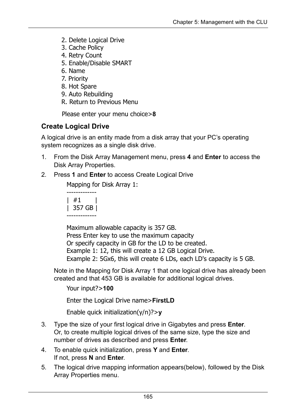 Create logical drive | Promise Technology VTrak 15110 User Manual | Page 173 / 264