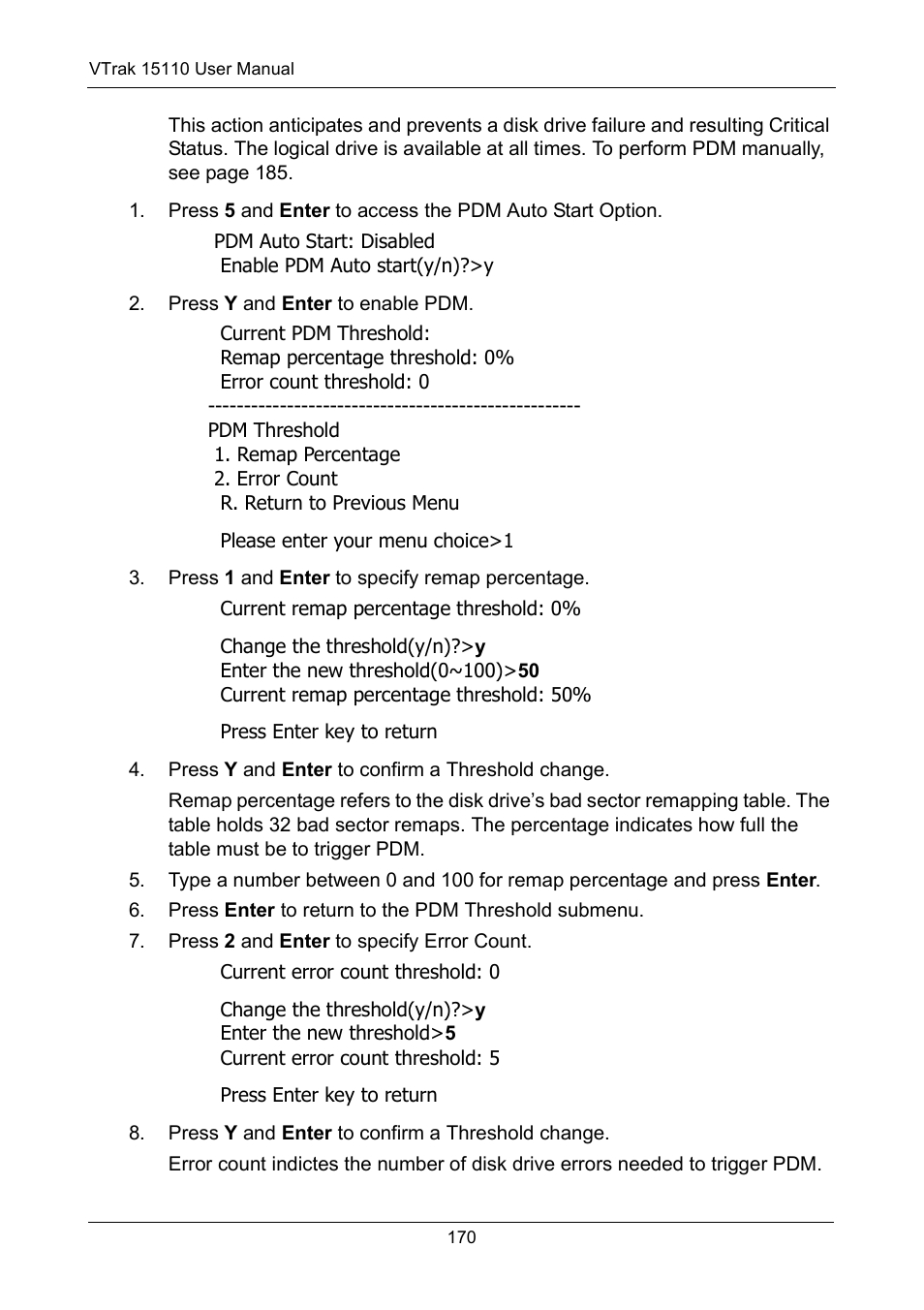 Promise Technology VTrak 15110 User Manual | Page 178 / 264