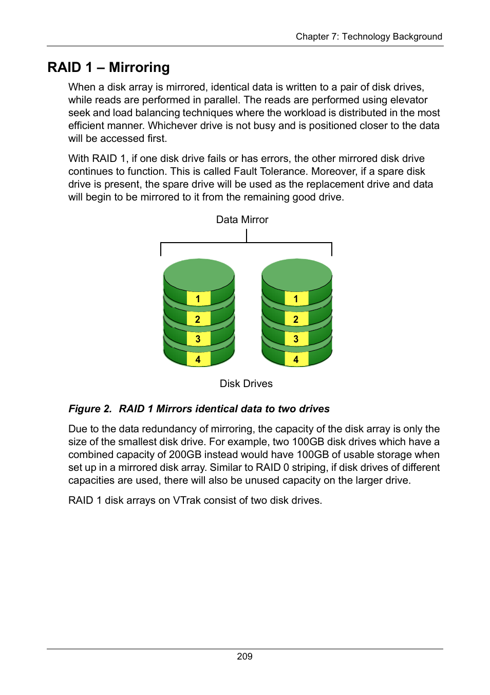 Raid 1 - mirroring, Raid 1 – mirroring | Promise Technology VTrak 15110 User Manual | Page 217 / 264