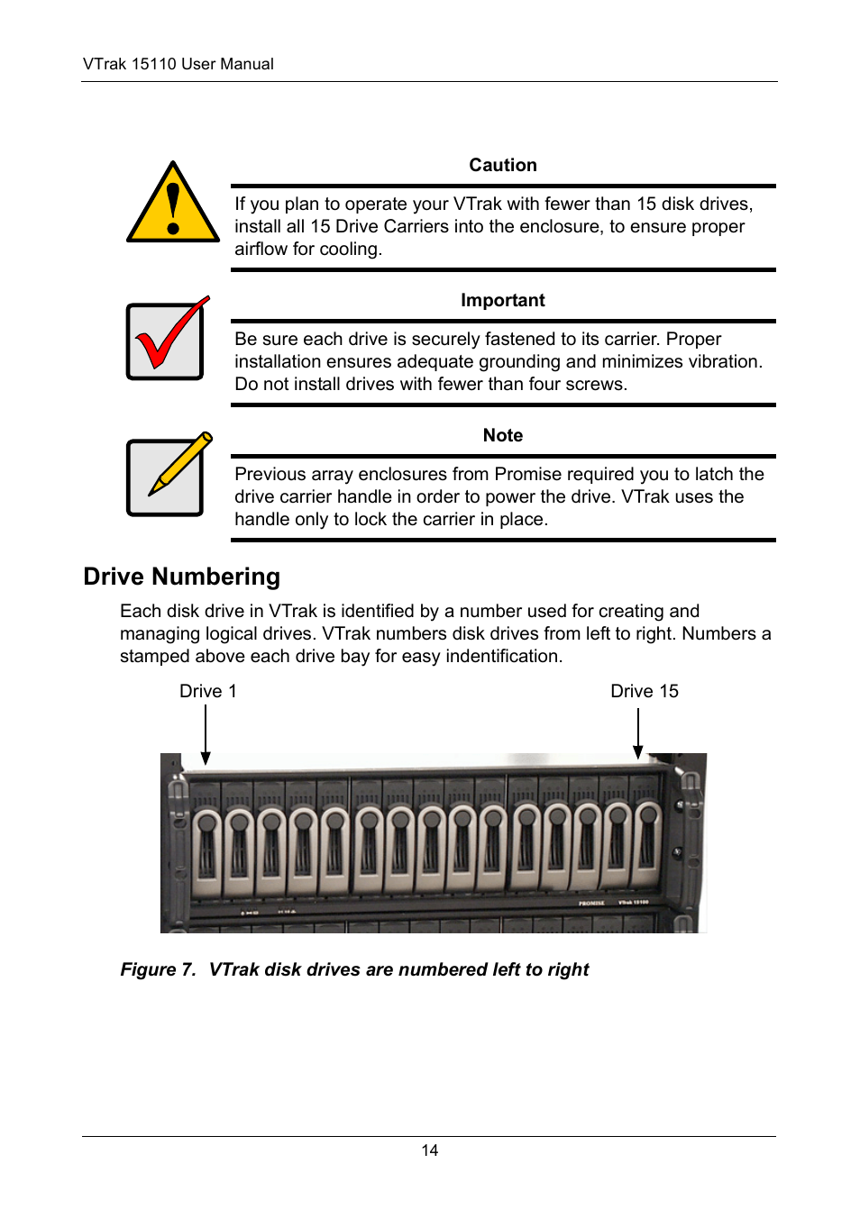 Drive numbering | Promise Technology VTrak 15110 User Manual | Page 22 / 264