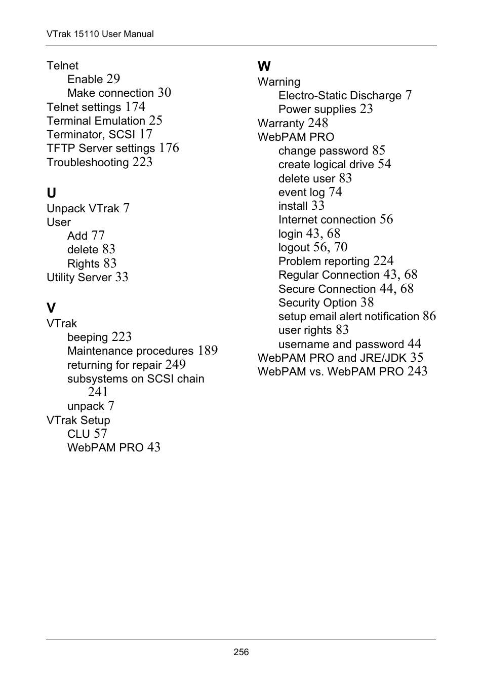 Promise Technology VTrak 15110 User Manual | Page 264 / 264