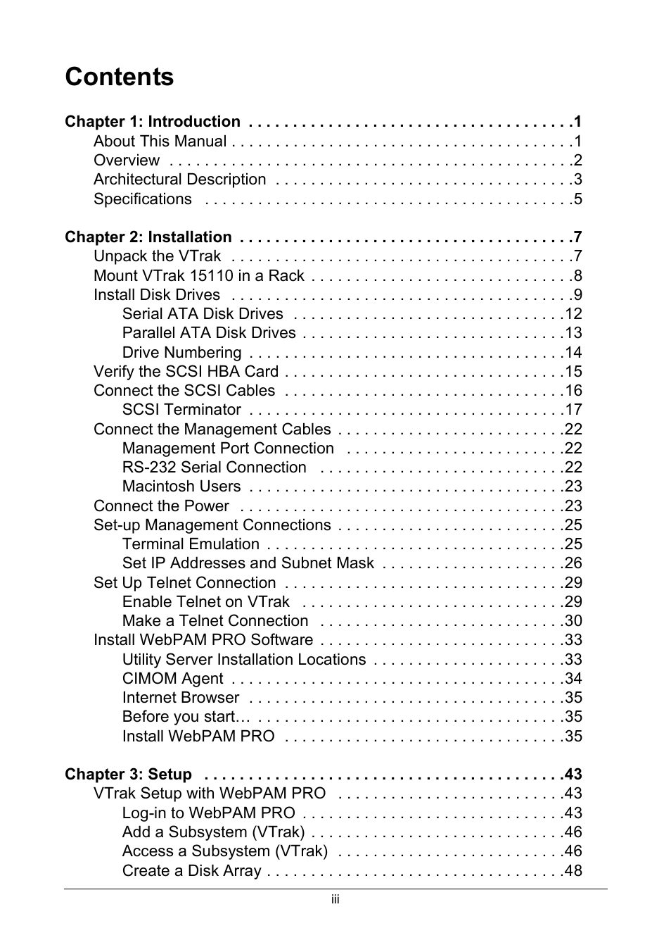 Promise Technology VTrak 15110 User Manual | Page 3 / 264