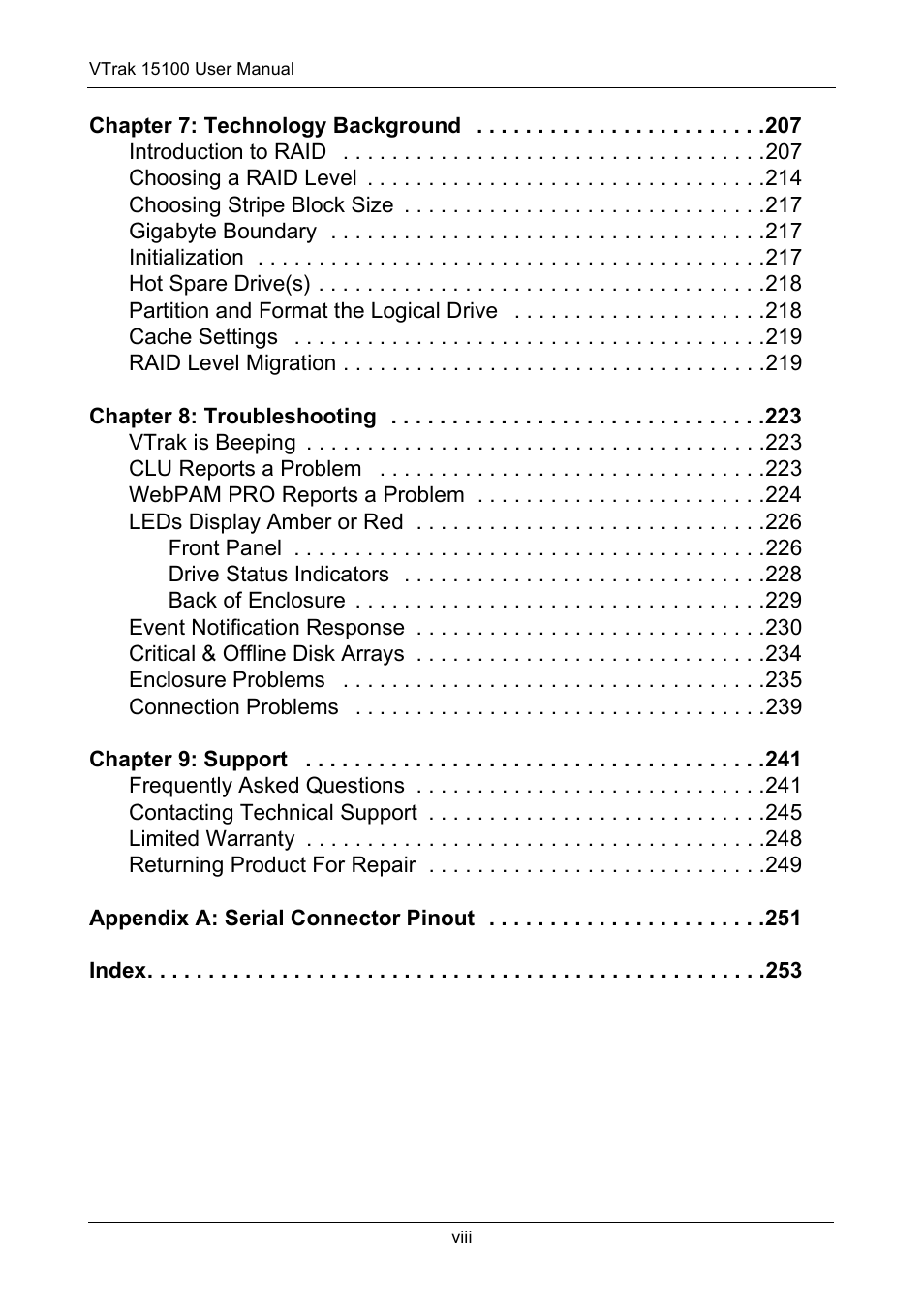 Promise Technology VTrak 15110 User Manual | Page 8 / 264