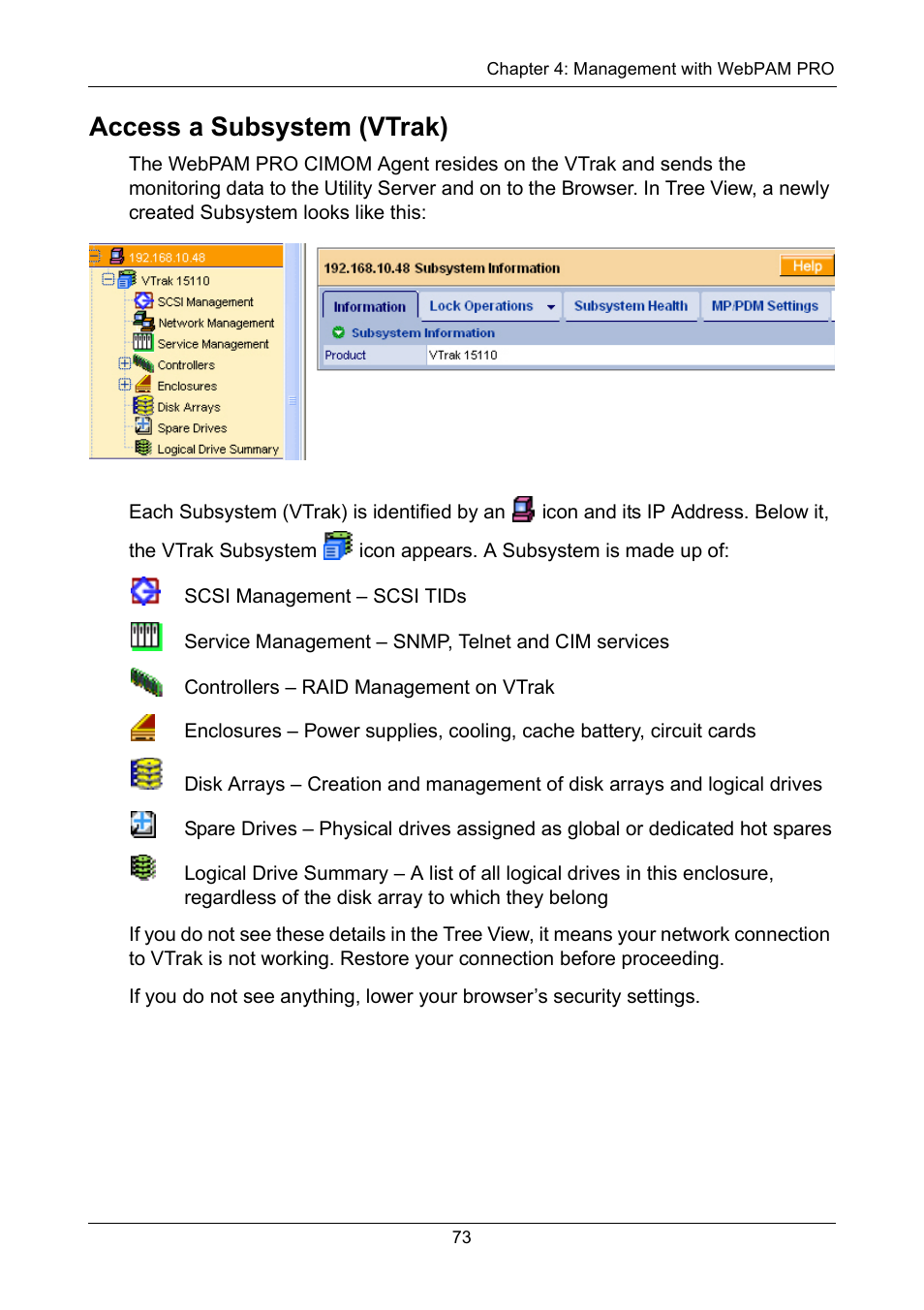 Access a subsystem (vtrak) | Promise Technology VTrak 15110 User Manual | Page 81 / 264