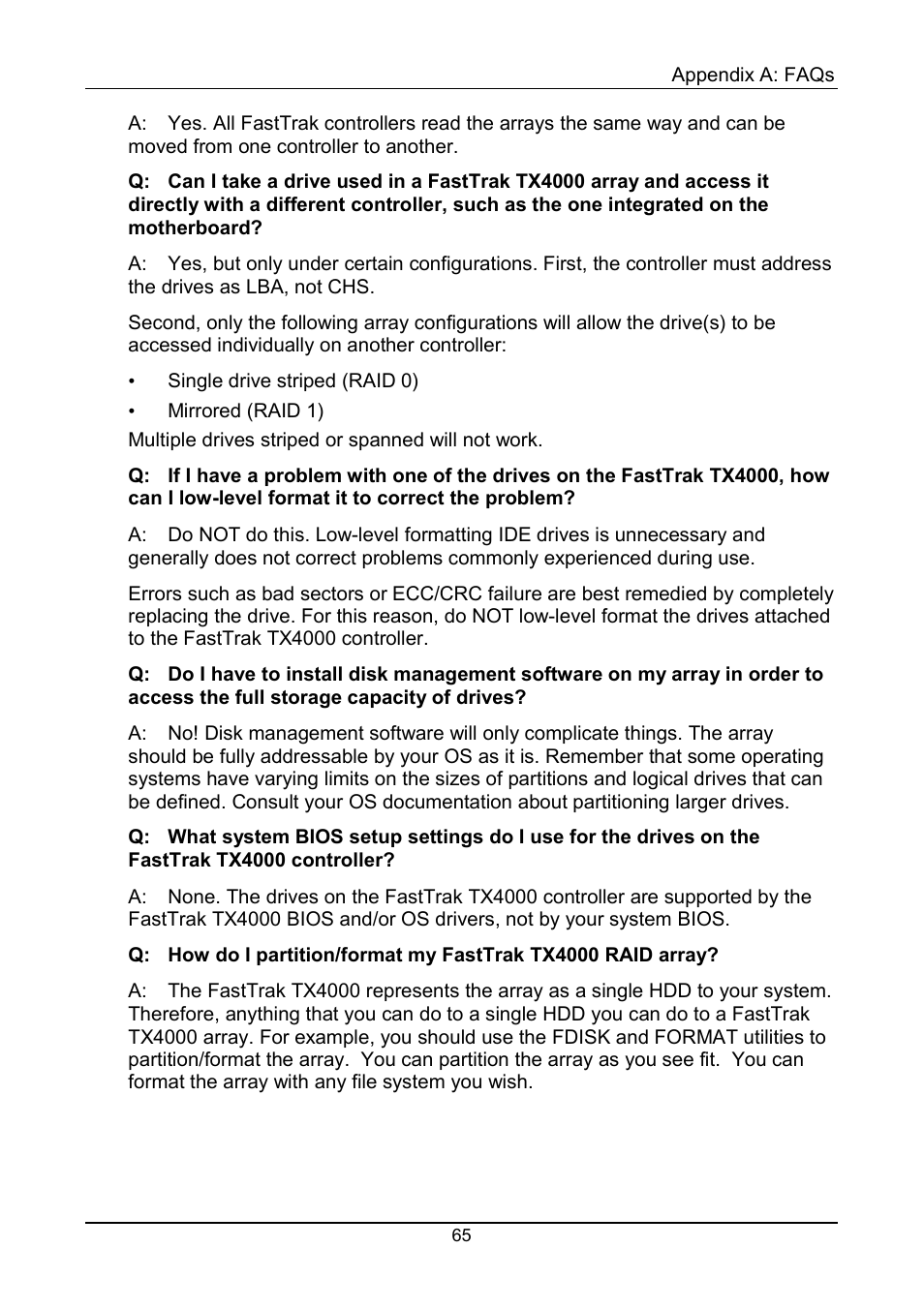 Promise Technology FastTrak TX4000 User Manual | Page 69 / 76