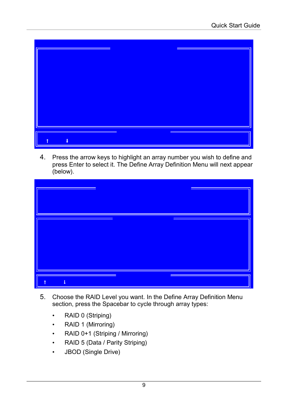 Quick start guide | Promise Technology FastTrak SX4000 Lite User Manual | Page 9 / 11