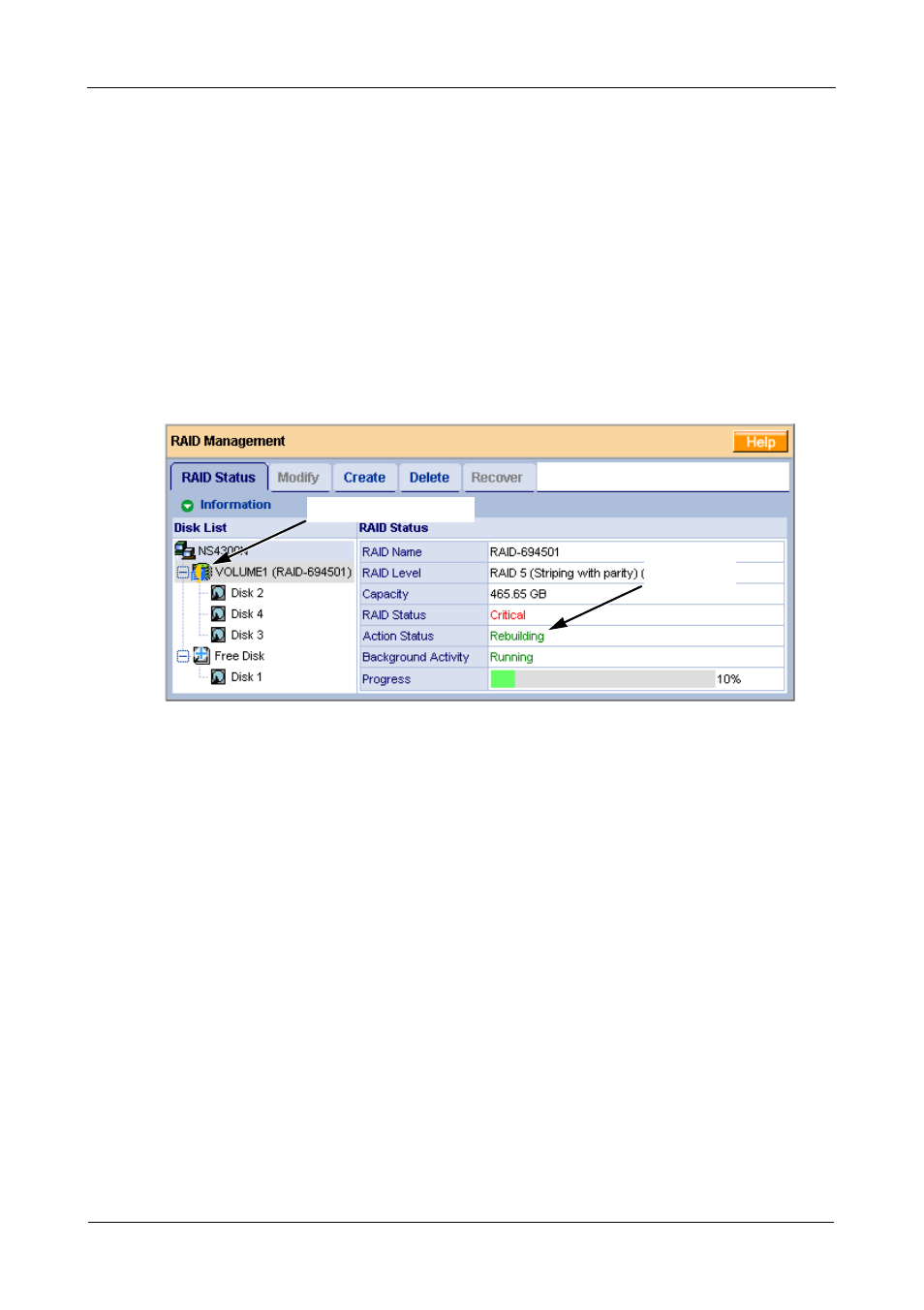 Checking raid volume status in pasm, Smartstor responds to a critical raid volume, Additional details about rebuilds | Promise Technology SMARTSTOR NS4300N User Manual | Page 176 / 218