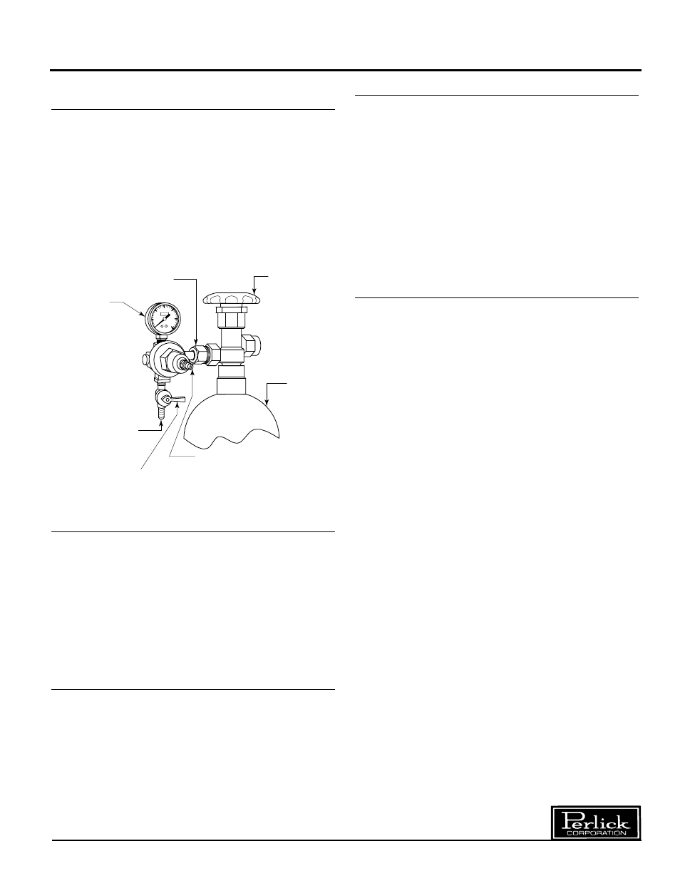 Installation and tapping, Direct draw dispensers self-contained, Connecting the regulator to the co | Cylinder, Adjusting the co, Gas flow, Leak test, Replacing co, Gas cylinder, Proper co | Perlick DS32 User Manual | Page 5 / 12