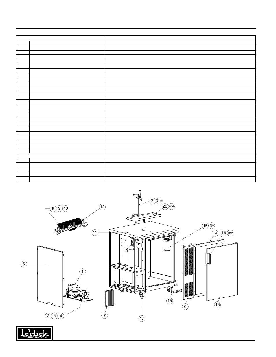 Replacement parts, Single keg beer dispensers | Perlick DS32S User Manual | Page 10 / 12