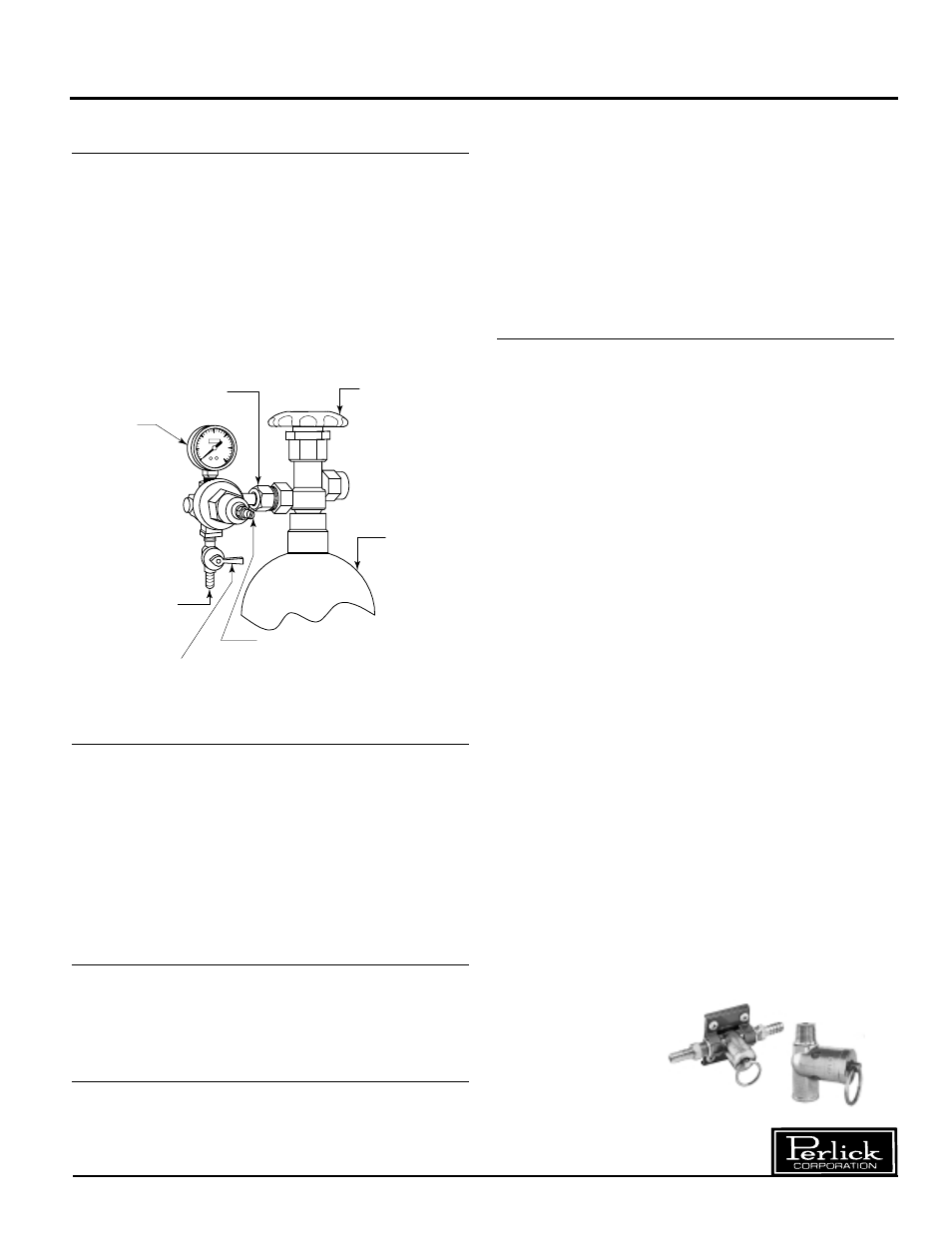 Installation and tapping, Concessionaire dispensers, Connecting the regulator to the co | Cylinder, Adjusting the co, Gas flow, Leak test, Replacing co, Gas cylinder, Proper co | Perlick DC Series User Manual | Page 5 / 12