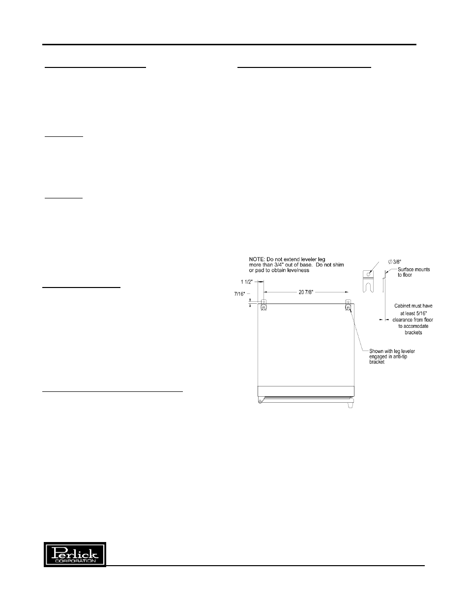 Preparing the cabinet, Beer dispensers | Perlick H Series User Manual | Page 3 / 14