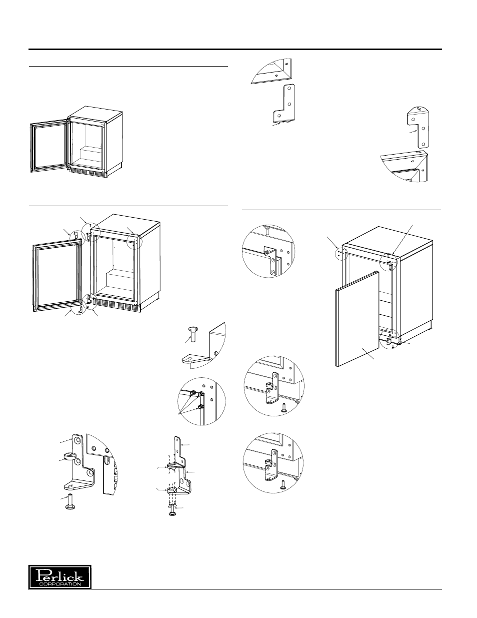 Door switching instructions, Single door refrigerator, Tools required | Left hinged door, Operations to perform | Perlick R24N User Manual | Page 8 / 8