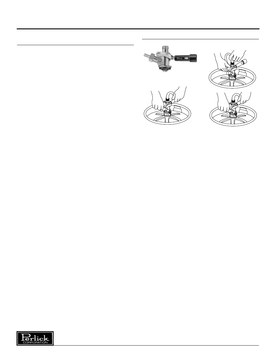 Installation and tapping, Direct draw dispensers self-contained, Tapping a single valve keg | Perlick DS Series User Manual | Page 4 / 12