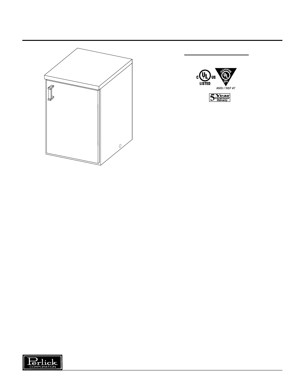 Perlick CS1DPSP User Manual | 6 pages